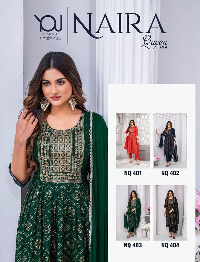 Naira Queen Vol 6 By Wanna 401 To 404 Naira Cut Kurti With Bottom Dupatta Wholesale Online